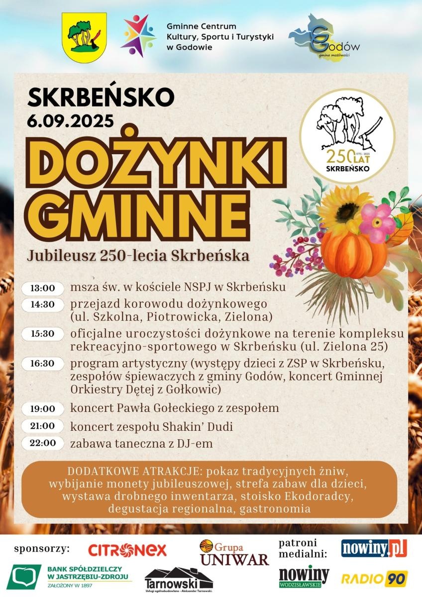Zdjęcie w galerii na portalu naszwodzislaw.com: Skrbeńsko zaprasza na dożynki i jubileusz 250-lecia wiadomości z regionu