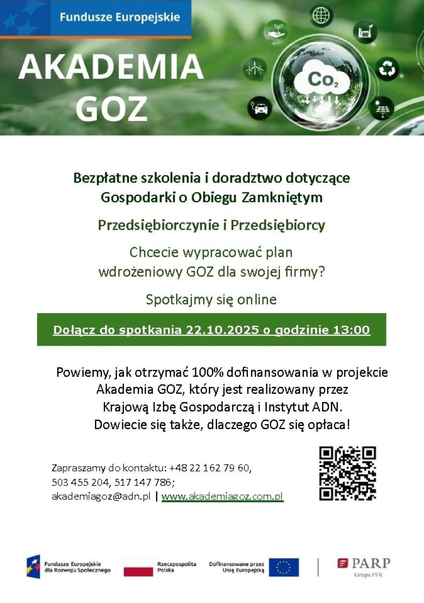 Zdjęcie w galerii na portalu naszwodzislaw.com: Spotkanie online dla przedsiębiorców dotyczące Gospodarki o Obiegu Zamkniętym wiadomości z regionu