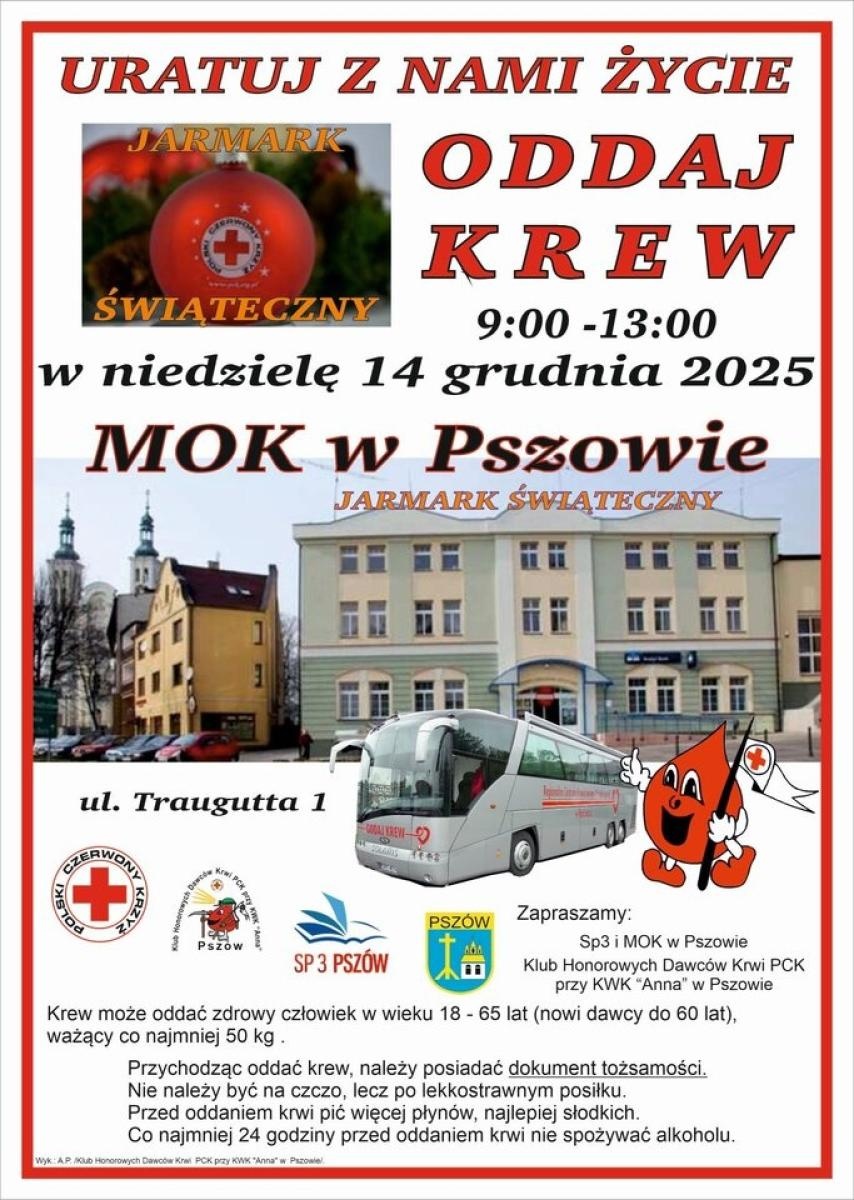 Zdjęcie w galerii na portalu naszwodzislaw.com: Pszów: oddaj krew podczas Jarmarku Świątecznego wiadomości z regionu