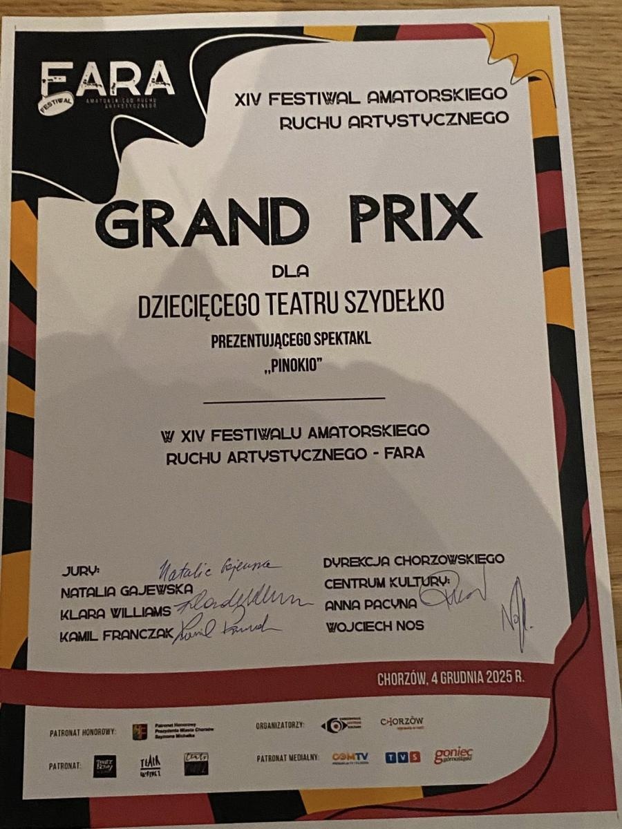 Zdjęcie w galerii na portalu naszwodzislaw.com: Festiwal teatralny FARA w Chorzowie zwyciężył Teatr Szydełko i Teatr Szydło wiadomości z regionu