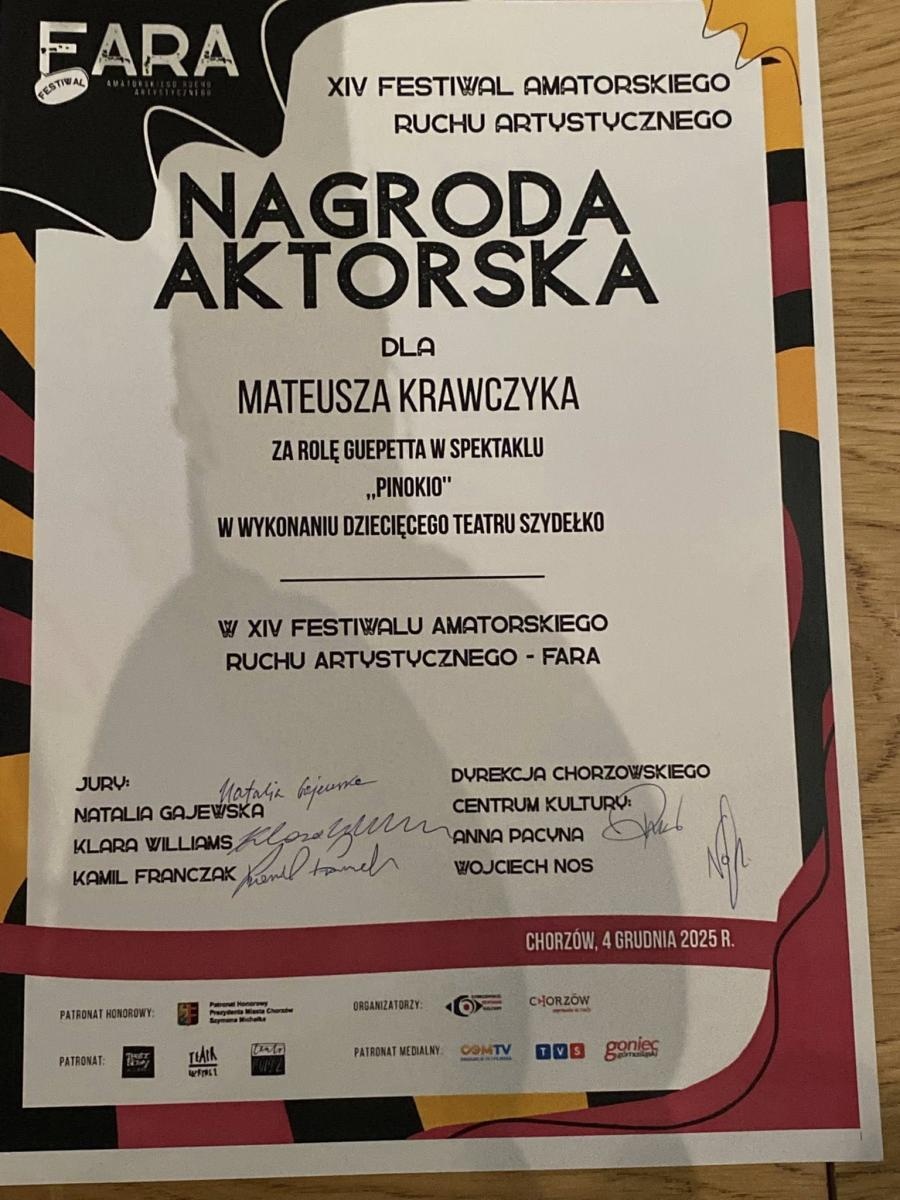 Zdjęcie w galerii na portalu naszwodzislaw.com: Festiwal teatralny FARA w Chorzowie zwyciężył Teatr Szydełko i Teatr Szydło wiadomości z regionu