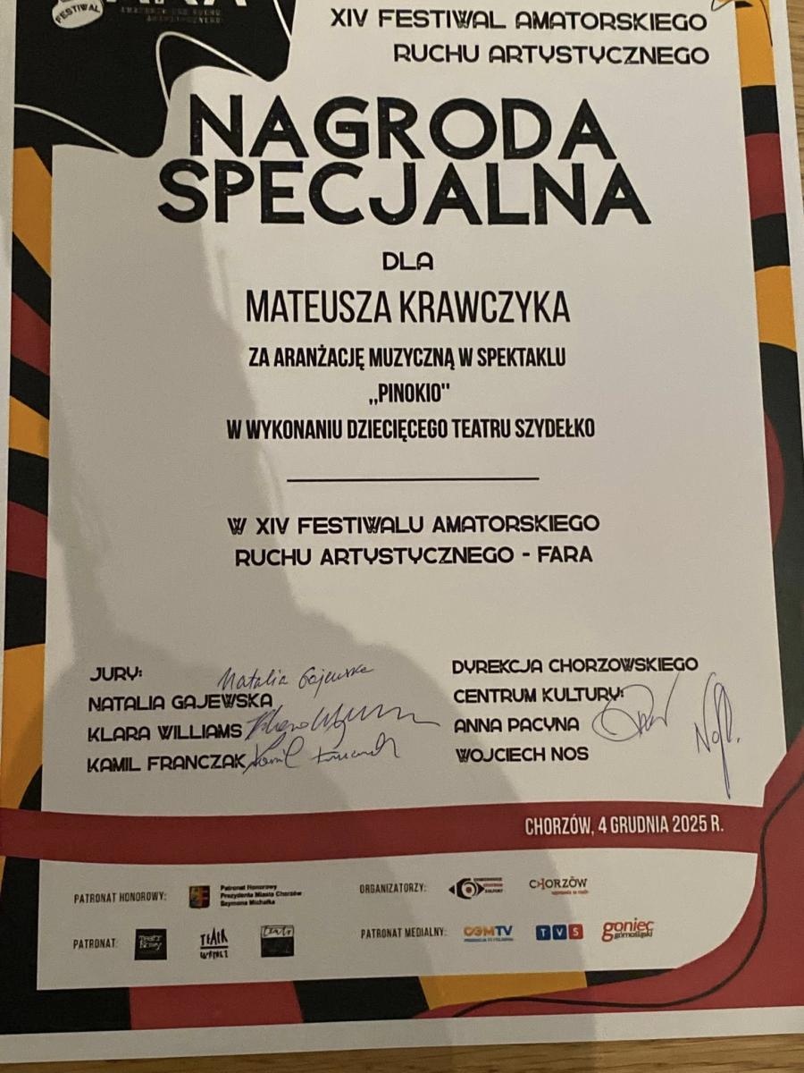 Zdjęcie w galerii na portalu naszwodzislaw.com: Festiwal teatralny FARA w Chorzowie zwyciężył Teatr Szydełko i Teatr Szydło wiadomości z regionu