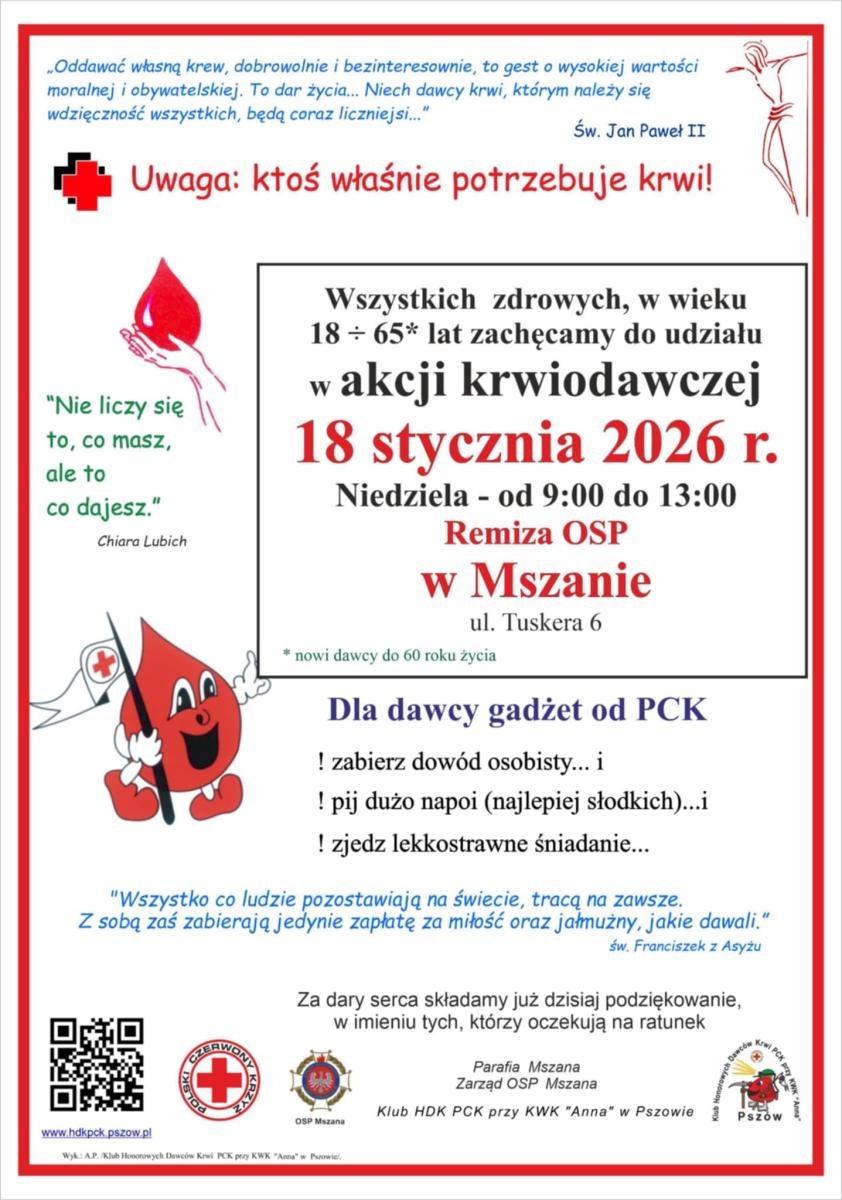 Zdjęcie w galerii na portalu naszwodzislaw.com: Mszana: Oddaj krew i uratuj życie. Akcja krwiodawcza w remizie OSP wiadomości z regionu