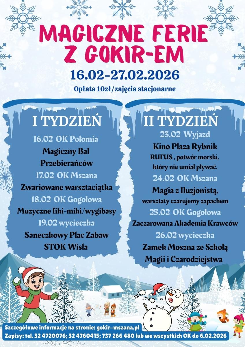 Zdjęcie w galerii na portalu naszwodzislaw.com: Ferie 2026 z Gminą Mszana. Bogata oferta sportowa i kulturalna dla dzieci i młodzieży wiadomości z regionu