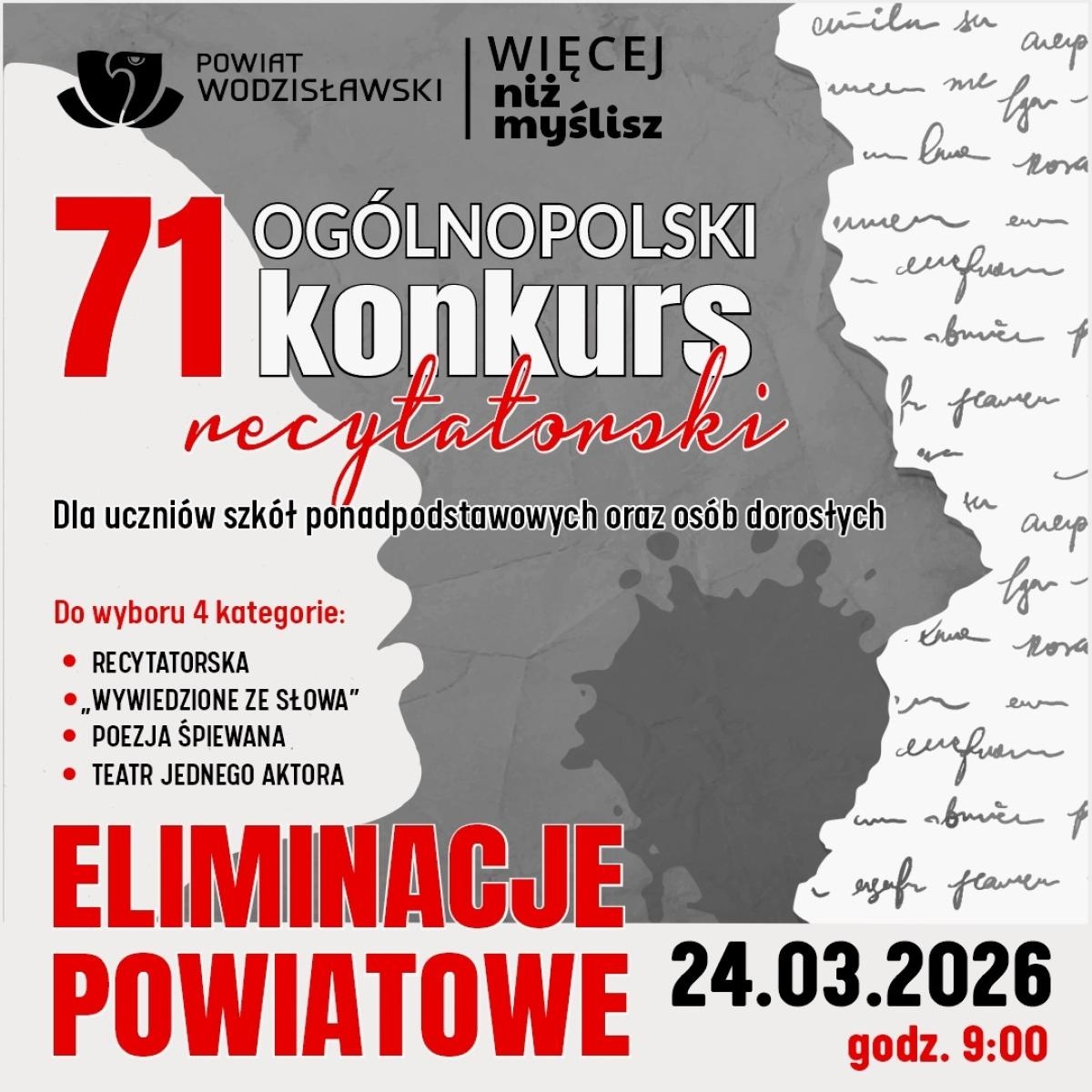 Zdjęcie w galerii na portalu naszwodzislaw.com: Słowo w centrum uwagi. Ruszają eliminacje do 71. Ogólnopolskiego Konkursu Recytatorskiego wiadomości z regionu