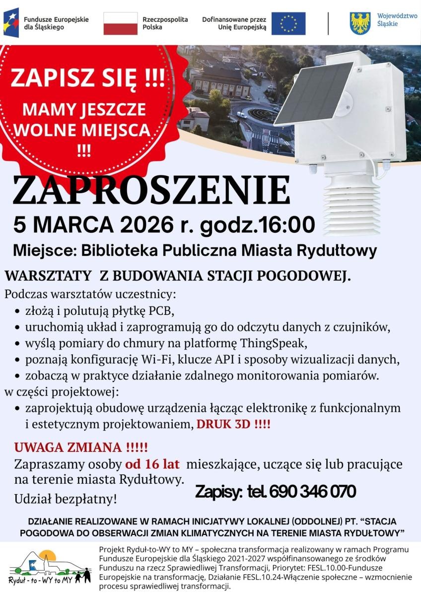 Zdjęcie w galerii na portalu naszwodzislaw.com: Drugie spotkanie w ramach inicjatywy Stacja pogodowa do obserwacji zmian klimatycznych na terenie miasta Rydułtowy wiadomości z regionu