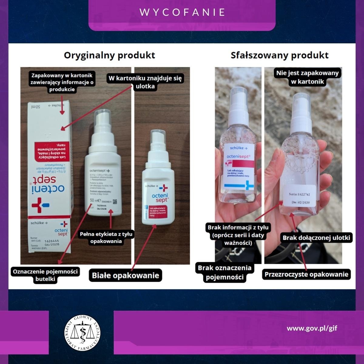 Zdjęcie w galerii na portalu naszwodzislaw.com: Główny Inspektor Farmaceutyczny wycofuje sfałszowany Octenisept. Ostrzeżenie dla pacjentów i aptek wiadomości z regionu