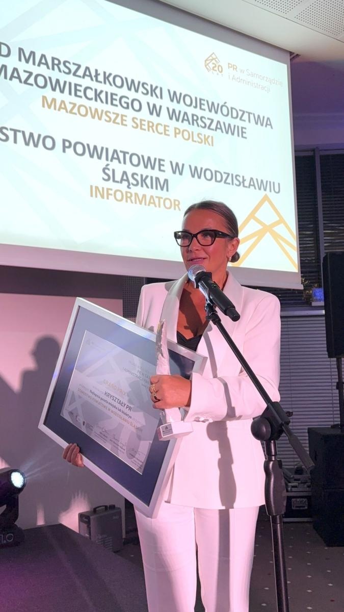 Zdjęcie w galerii na portalu naszwodzislaw.com: Powiat Wodzisławski z prestiżowym Kryształem PR! Cztery wyróżnienia w ogólnopolskim konkursie wiadomości z regionu