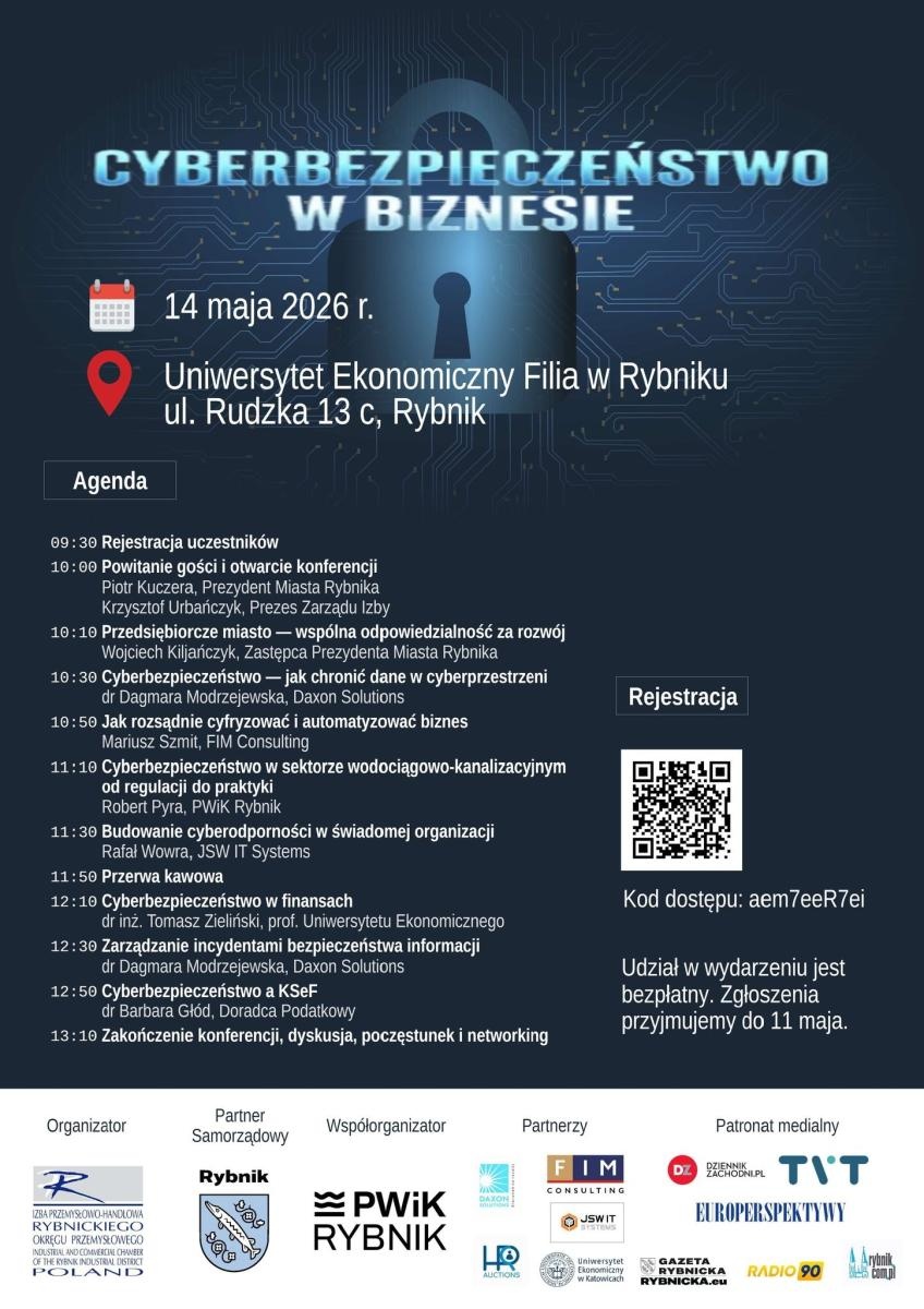 Zdjęcie w galerii na portalu naszwodzislaw.com: Cyberbezpieczeństwo w biznesie. Konferencja dla przedsiębiorców i samorządów w Rybniku wiadomości z regionu