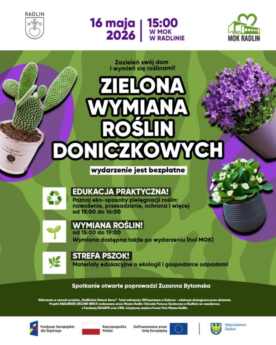 Zdjęcie w galerii na portalu naszwodzislaw.com: Zazieleń swój dom. Radlin zaprasza na bezpłatną wymianę roślin doniczkowych wiadomości z regionu