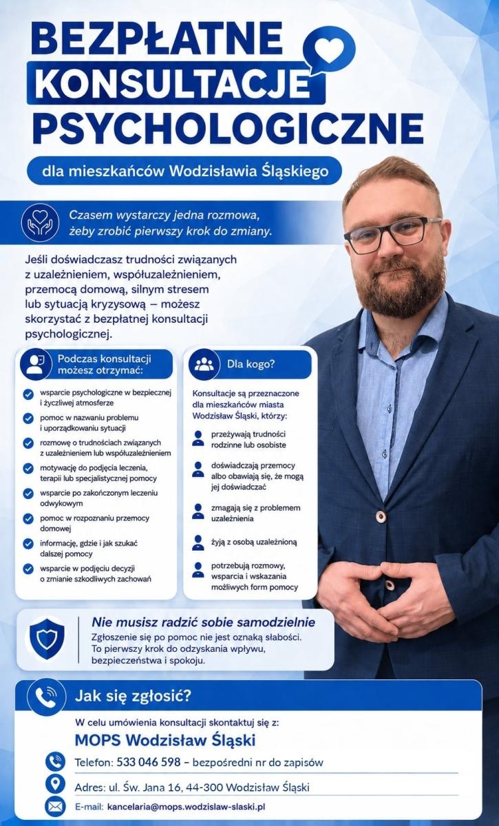 Zdjęcie w galerii na portalu naszwodzislaw.com: Nie musisz zostawać z problemem sam. MOPS oferuje bezpłatne konsultacje psychologiczne wiadomości z regionu