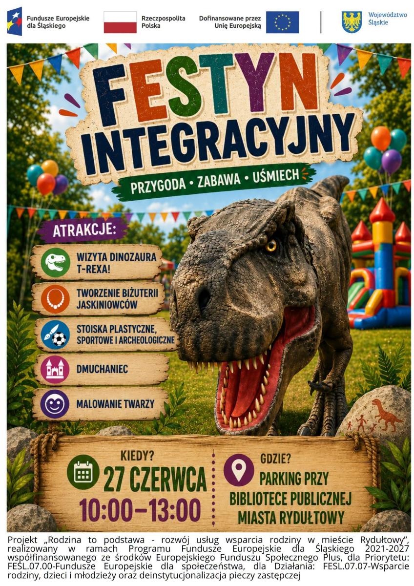 Zdjęcie w galerii na portalu naszwodzislaw.com: Dinozaury, zabawa i integracja. Już wkrótce festyn w Rydułtowach wiadomości z regionu