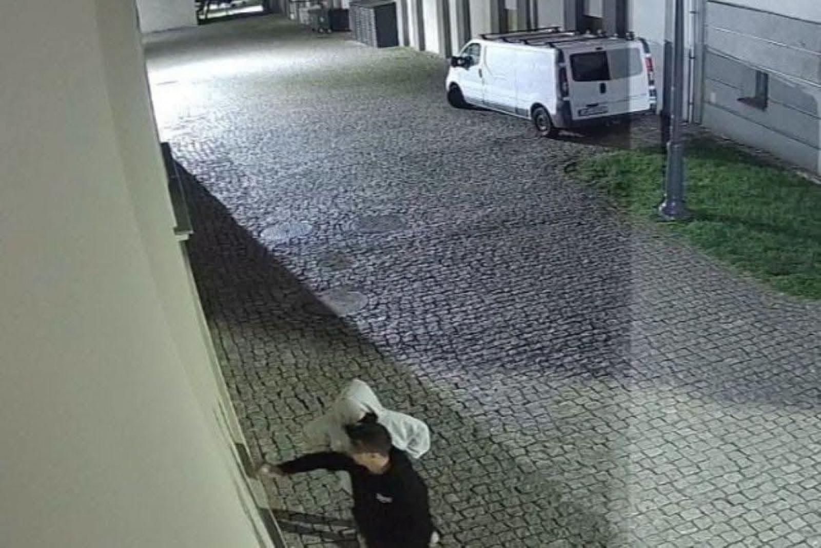 Zdjęcie w galerii na portalu naszwodzislaw.com: Nocny atak na Pałac Dietrichsteinów. Kamery zarejestrowały parę sprawców wiadomości z regionu