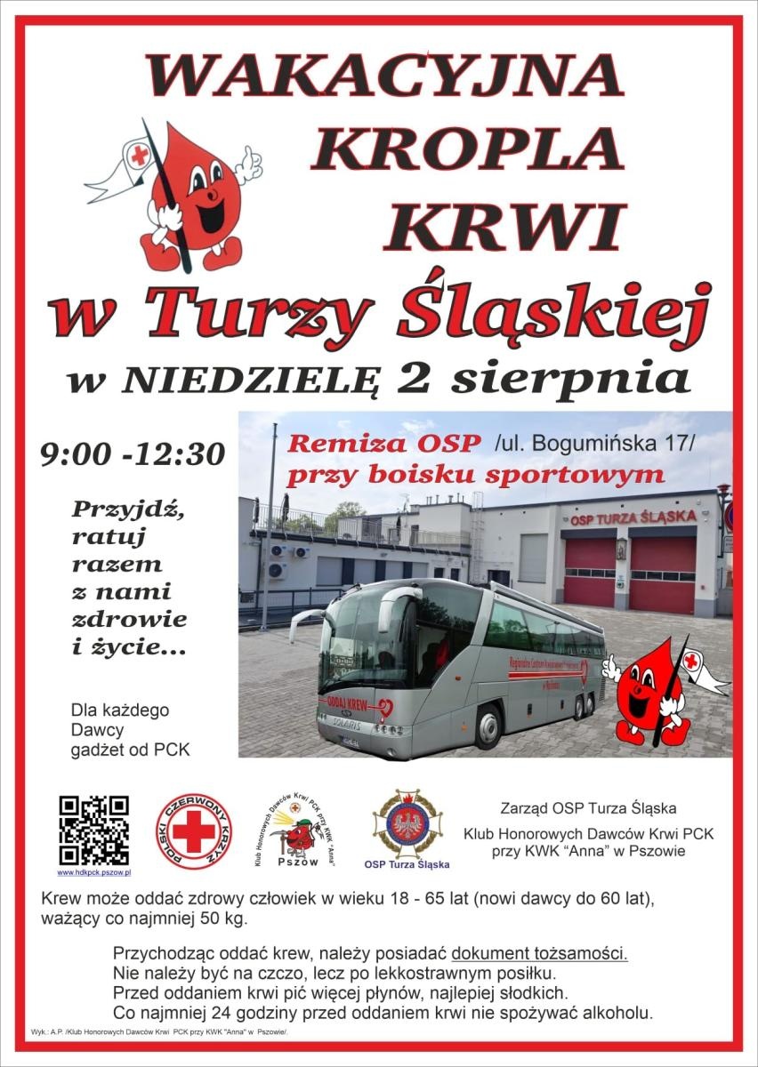 Zdjęcie w galerii na portalu naszwodzislaw.com: Jedna donacja może uratować życie. W niedzielę oddaj krew w Turzy Śląskiej wiadomości z regionu