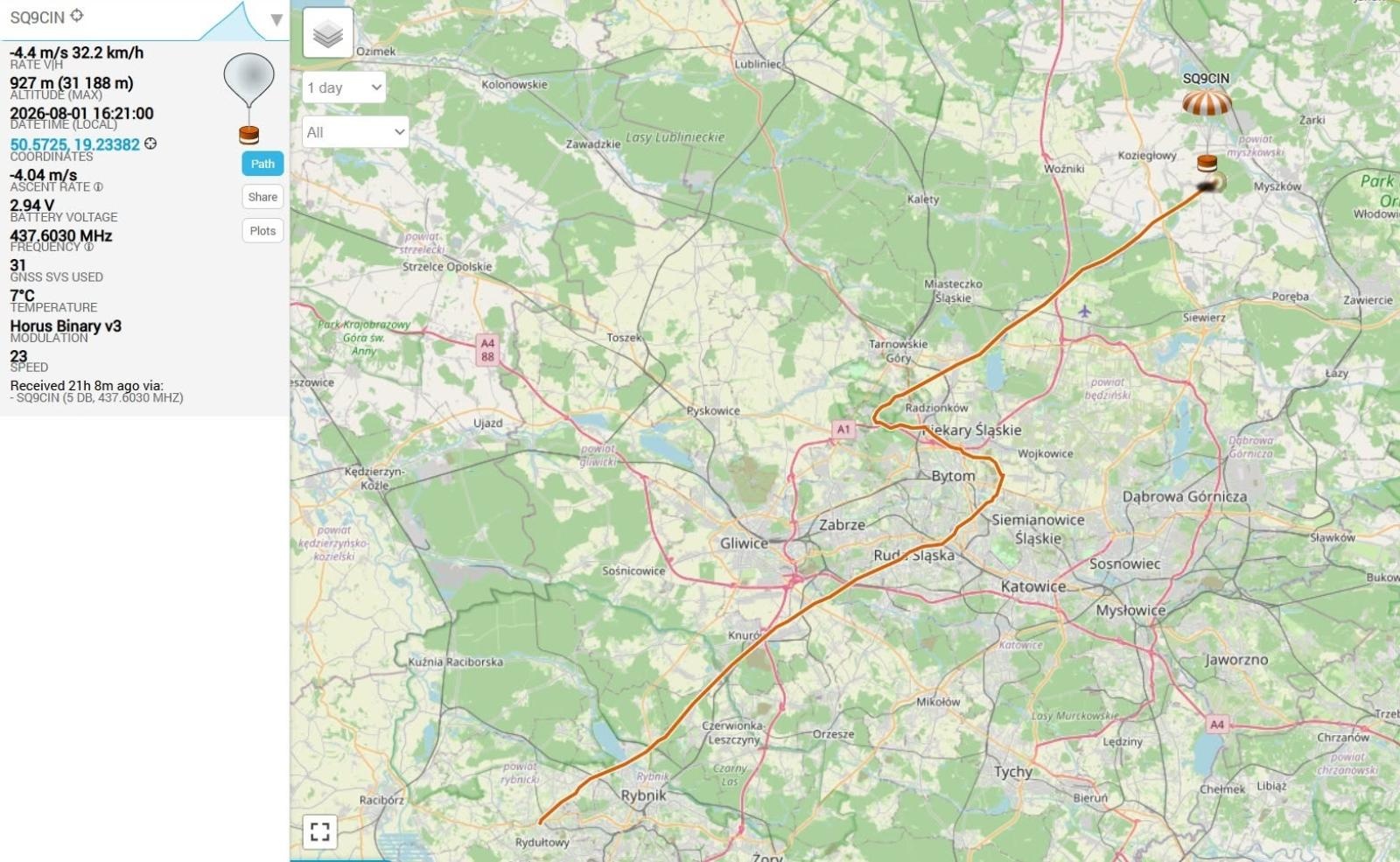 Zdjęcie w galerii na portalu naszwodzislaw.com: Wystartował z Rydułtów, dotarł niemal do granicy kosmosu. Balon stratosferyczny pobił założenia [WIDEO] wiadomości z regionu