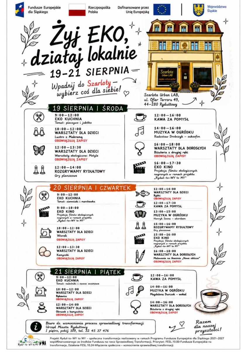 Zdjęcie w galerii na portalu naszwodzislaw.com: Dziś startuje Żyj EKO, działaj lokalnie. Gotowanie, warsztaty, muzyka i EKO KINO w Rydułtowach wiadomości z regionu