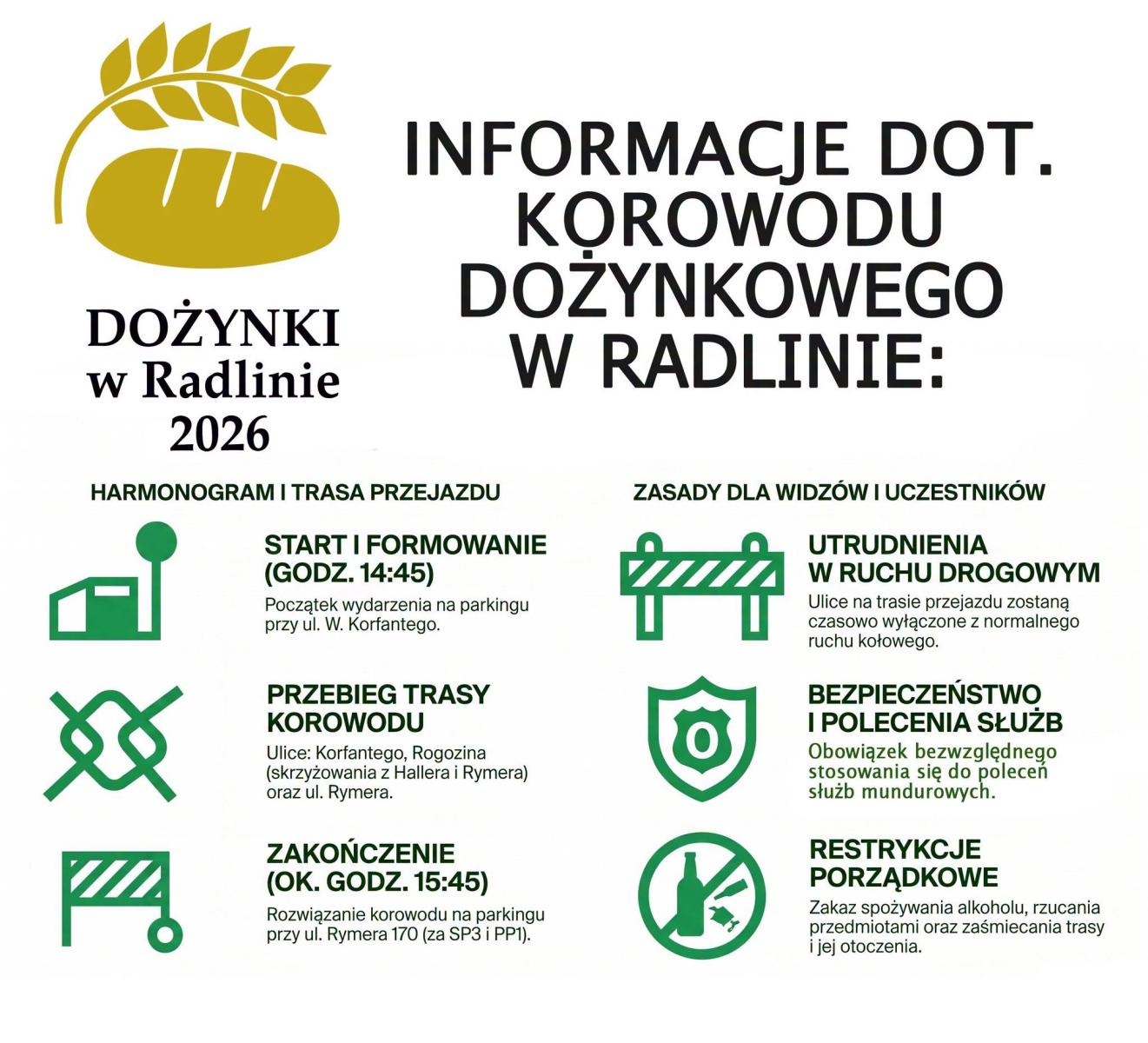 Zdjęcie w galerii na portalu naszwodzislaw.com: Dożynkowy korowód przejdzie ulicami Radlina. W sobotę kierowców czekają utrudnienia wiadomości z regionu