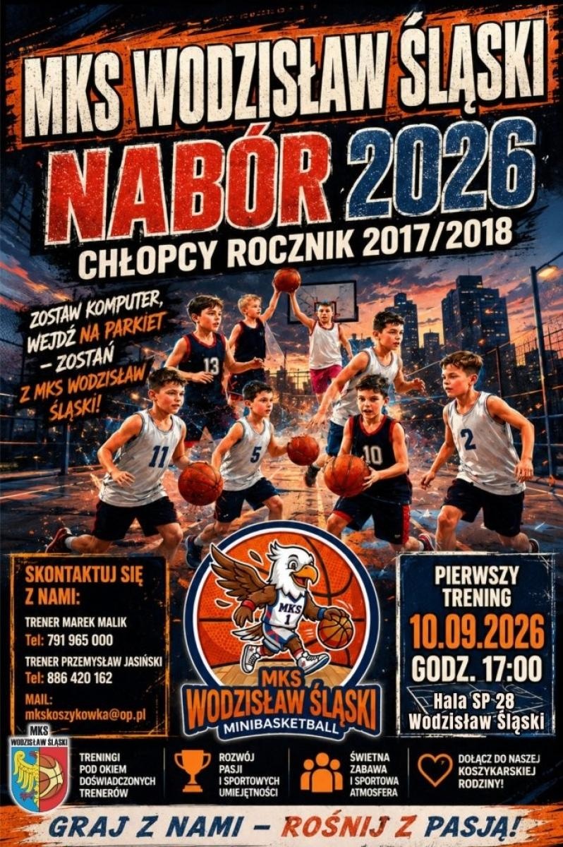 Zdjęcie w galerii na portalu naszwodzislaw.com: Nowa grupa koszykarska w Wodzisławiu Śląskim. MKS zaprasza chłopców z roczników 2017 i 2018 wiadomości z regionu