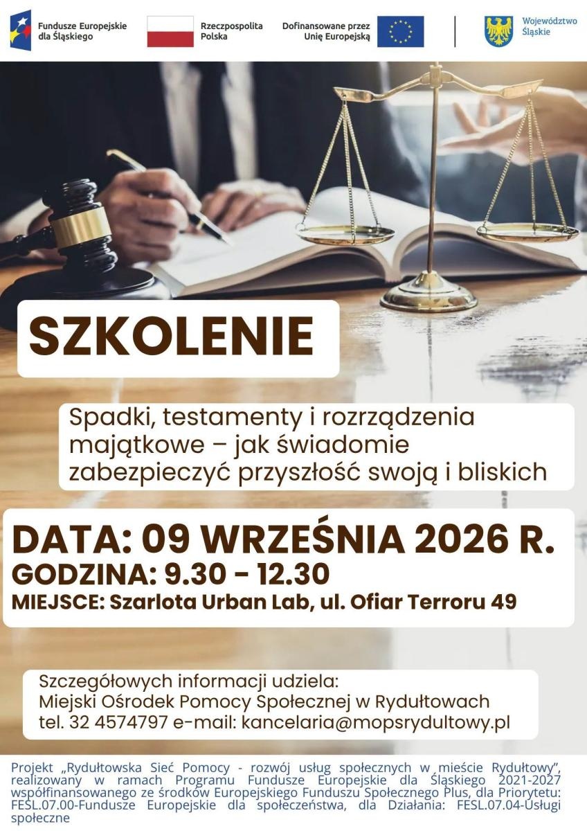 Zdjęcie w galerii na portalu naszwodzislaw.com: Co stanie się z majątkiem i bliskimi, gdy nas zabraknie? W Rydułtowach odbędzie się ważne szkolenie wiadomości z regionu