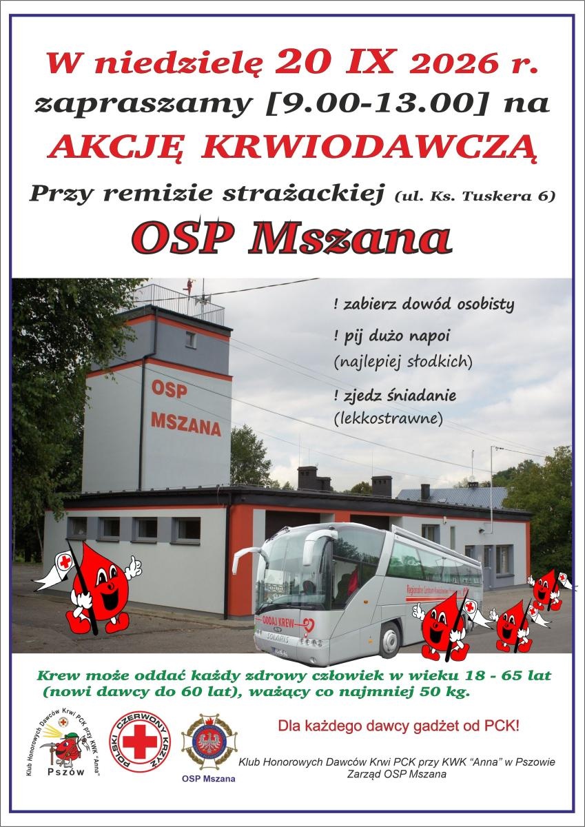 Zdjęcie w galerii na portalu naszwodzislaw.com: Jedna wizyta może uratować czyjeś życie. Strażacy z Mszany zapraszają na zbiórkę krwi wiadomości z regionu
