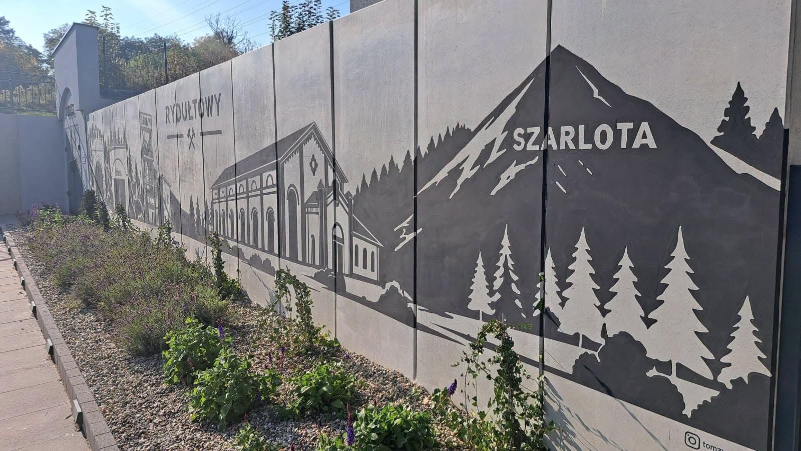 Zdjęcie w galerii na portalu naszwodzislaw.com: Nowy mural w Rydułtowach opowiada historię miasta. Rozpoznajesz te miejsca? wiadomości z regionu