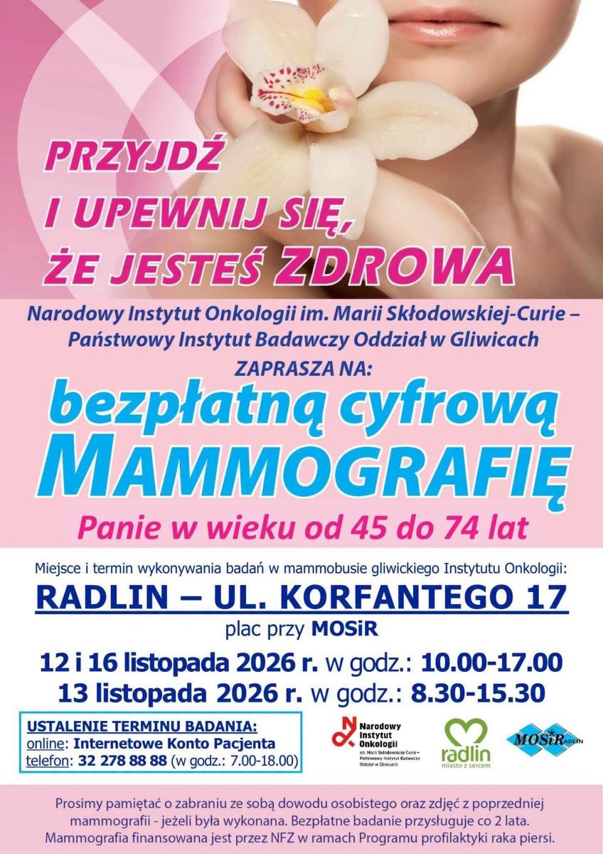 Zdjęcie w galerii na portalu naszwodzislaw.com: Bezpłatne badania w Radlinie. Będzie można zbadać piersi i słuch wiadomości z regionu