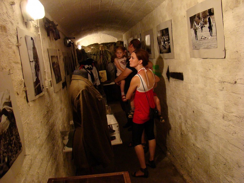 Zdjęcie w galerii na portalu naszwodzislaw.com: Sanitariuszki i mundurowi przy muzeum wiadomości z regionu