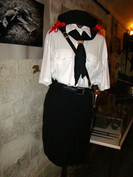 Zdjęcie w galerii na portalu naszwodzislaw.com: Sanitariuszki i mundurowi przy muzeum wiadomości z regionu