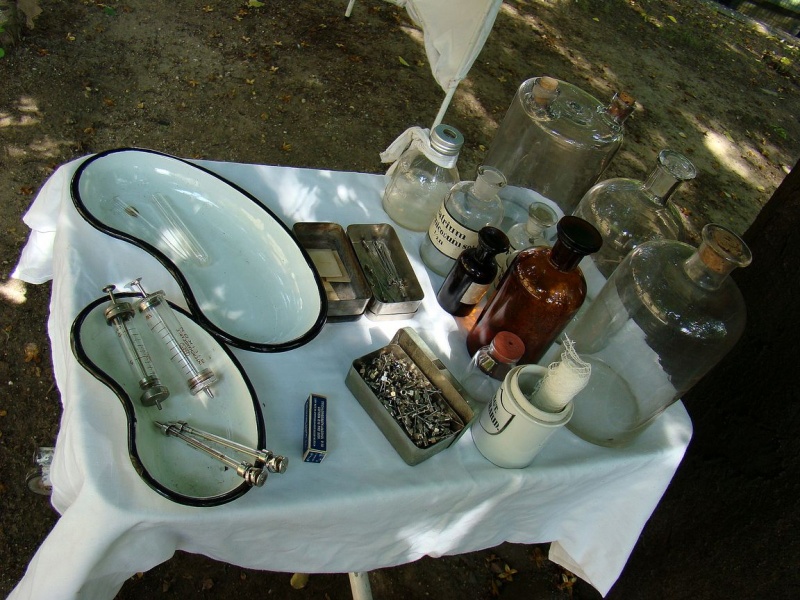 Zdjęcie w galerii na portalu naszwodzislaw.com: Sanitariuszki i mundurowi przy muzeum wiadomości z regionu