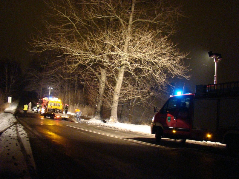 Zdjęcie w galerii na portalu naszwodzislaw.com: Seat uderzył w drzewo wiadomości z regionu