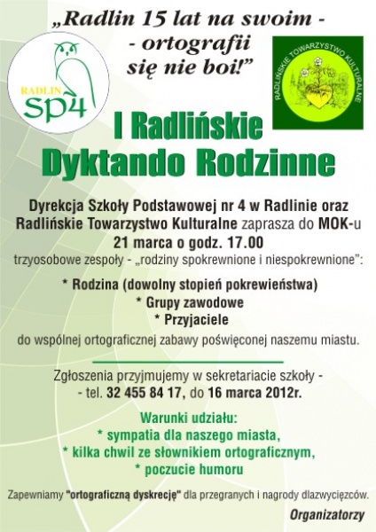 Zdjęcie w galerii na portalu naszwodzislaw.com: I Radlińskie Dyktando Rodzinne wiadomości z regionu