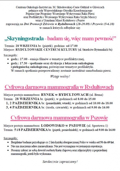 Zdjęcie w galerii na portalu naszwodzislaw.com: Bezpłatne badania mammograficzne wiadomości z regionu