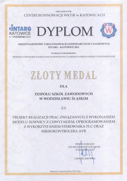 Zdjęcie w galerii na portalu naszwodzislaw.com: Złoty medal innowacji dla wodzisławskiego ZSZ wiadomości z regionu