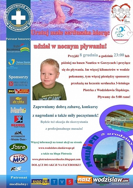 Zdjęcie w galerii na portalu naszwodzislaw.com: Pływaj, by uratować serduszko Piotrusia wiadomości z regionu