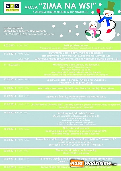 Zdjęcie w galerii na portalu naszwodzislaw.com: Zimowe atrakcje z WDK Czyżowice wiadomości z regionu