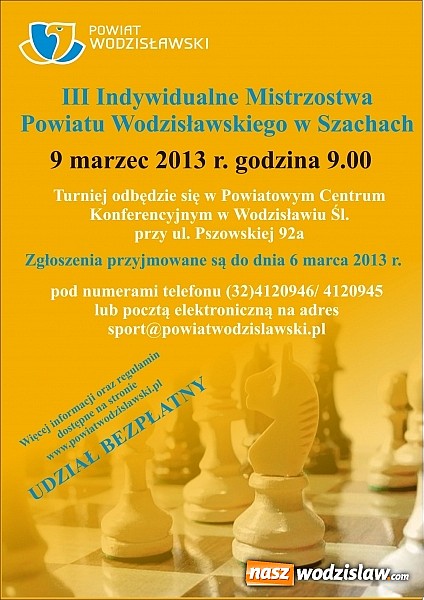 Zdjęcie w galerii na portalu naszwodzislaw.com: Starostwo zaprasza do udziału w turnieju szachowym wiadomości z regionu