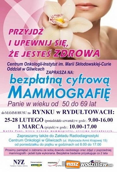 Zdjęcie w galerii na portalu naszwodzislaw.com: Cyfrowa darmowa mammografia w Rydułtowach wiadomości z regionu