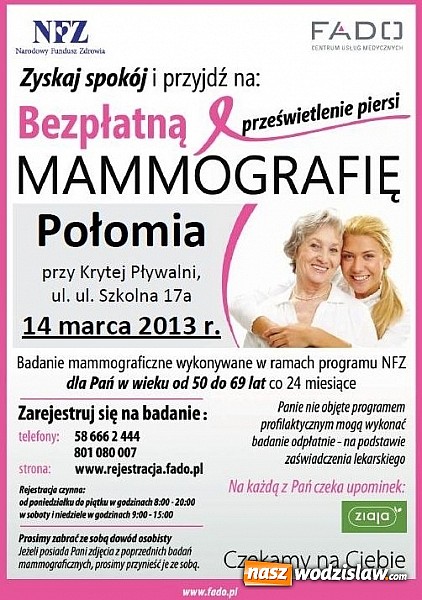 Zdjęcie w galerii na portalu naszwodzislaw.com: Przyjdź na bezpłatną mammografię w Połomi wiadomości z regionu