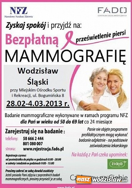 Zdjęcie w galerii na portalu naszwodzislaw.com: Zyskaj spokój i przyjdź na bezpłatną mammografię wiadomości z regionu