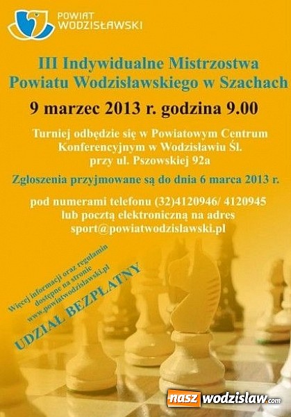 Zdjęcie w galerii na portalu naszwodzislaw.com: Trwają zapisy do powaitowych zawodów szachowych wiadomości z regionu