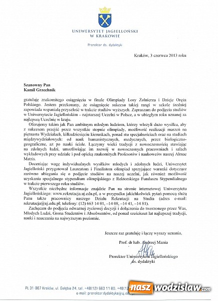 Zdjęcie w galerii na portalu naszwodzislaw.com: Historyczny sukces ucznia ZST w Wodzisławiu Śl. - Kamila Grzechnika wiadomości z regionu