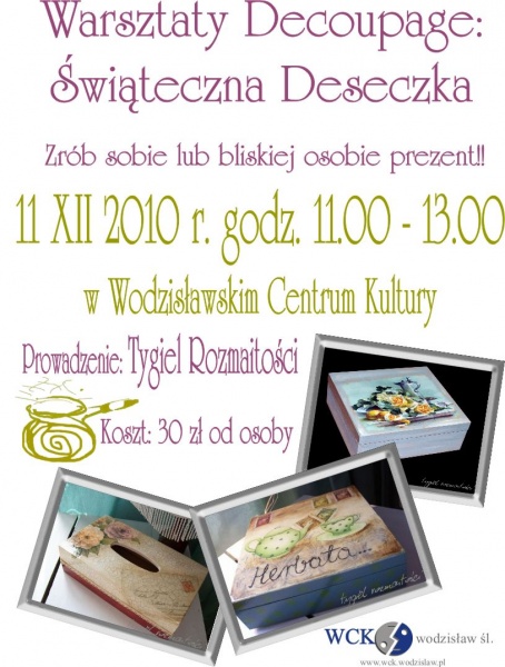 Zdjęcie w galerii na portalu naszwodzislaw.com: Warsztaty decoupage'u w WCK wiadomości z regionu