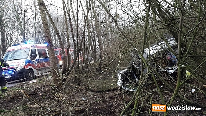 Zdjęcie w galerii na portalu naszwodzislaw.com: Wypadek w Lubomi. Opel Vectra wpadł do rowu! wiadomości z regionu