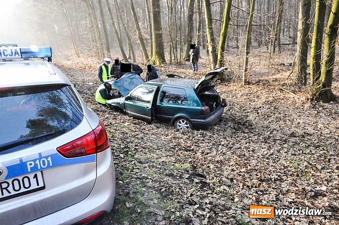 Zdjęcie w galerii na portalu naszwodzislaw.com: W Raciborzu golf na wodzisławskich rejestracjach wypadł z drogi i uderzył w drzewo wiadomości z regionu