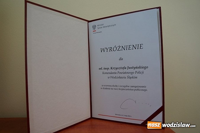 Zdjęcie w galerii na portalu naszwodzislaw.com: Komendant wodzisławskiej policji otrzymał wyróżnienie wiadomości z regionu