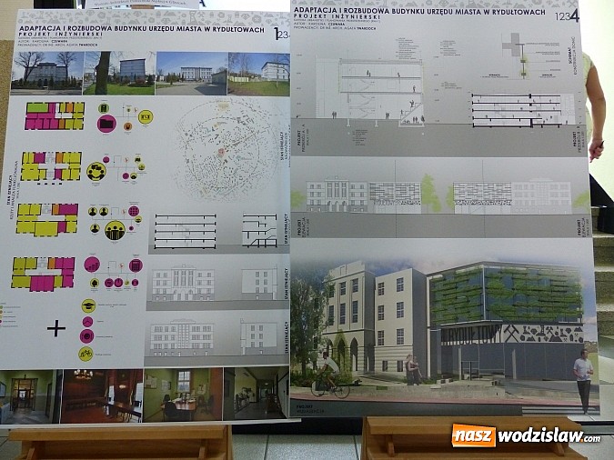 Zdjęcie w galerii na portalu naszwodzislaw.com: Studenci Politechniki Śląskiej w Gliwicach mają wizję rozbudowy Urzędu Miasta w Rydułtowach wiadomości z regionu