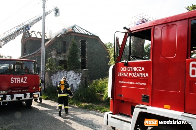 Zdjęcie w galerii na portalu naszwodzislaw.com: Pożar dachu jednego z budynków przy ul. Krętej wiadomości z regionu