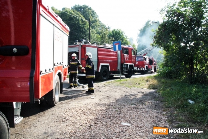 Zdjęcie w galerii na portalu naszwodzislaw.com: Pożar dachu jednego z budynków przy ul. Krętej wiadomości z regionu