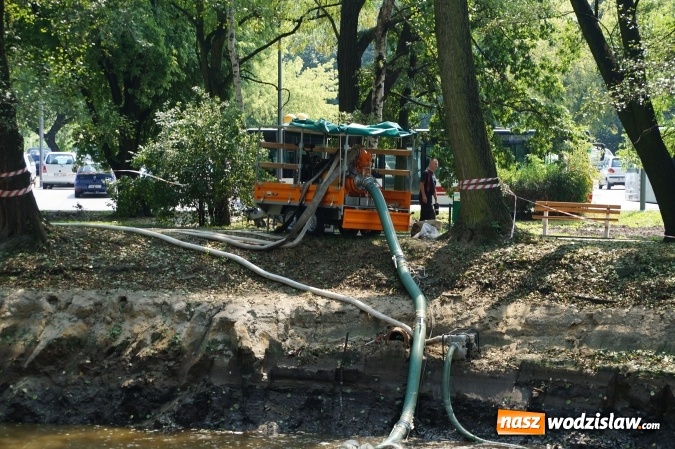 Zdjęcie w galerii na portalu naszwodzislaw.com: Prace nad rewitalizacją wodzisławskiego stawu zostały ponownie wznowione wiadomości z regionu