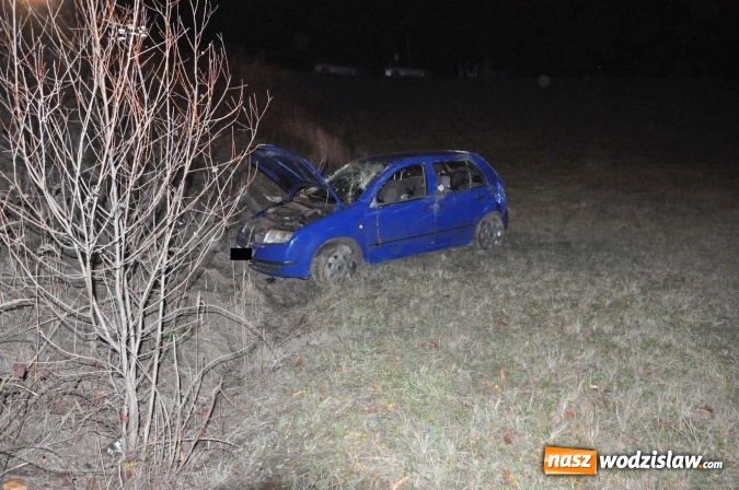 Zdjęcie w galerii na portalu naszwodzislaw.com: Skoda zjechała ze skarpy w Krzyżanowicach. W aucie była dwójka dzieci wiadomości z regionu
